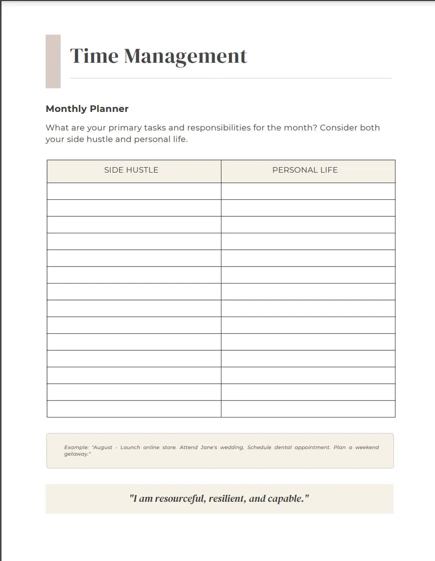 My Side Hustle Planner Life Craft Plannerz