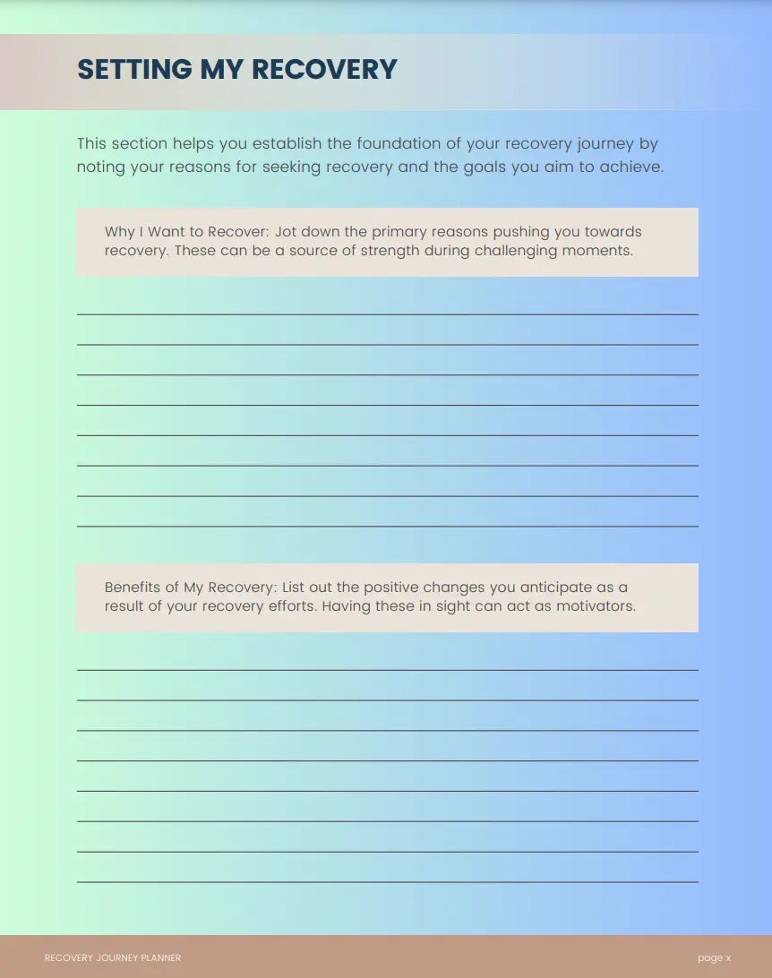 My Recovery Planner & Journal Life Craft Plannerz