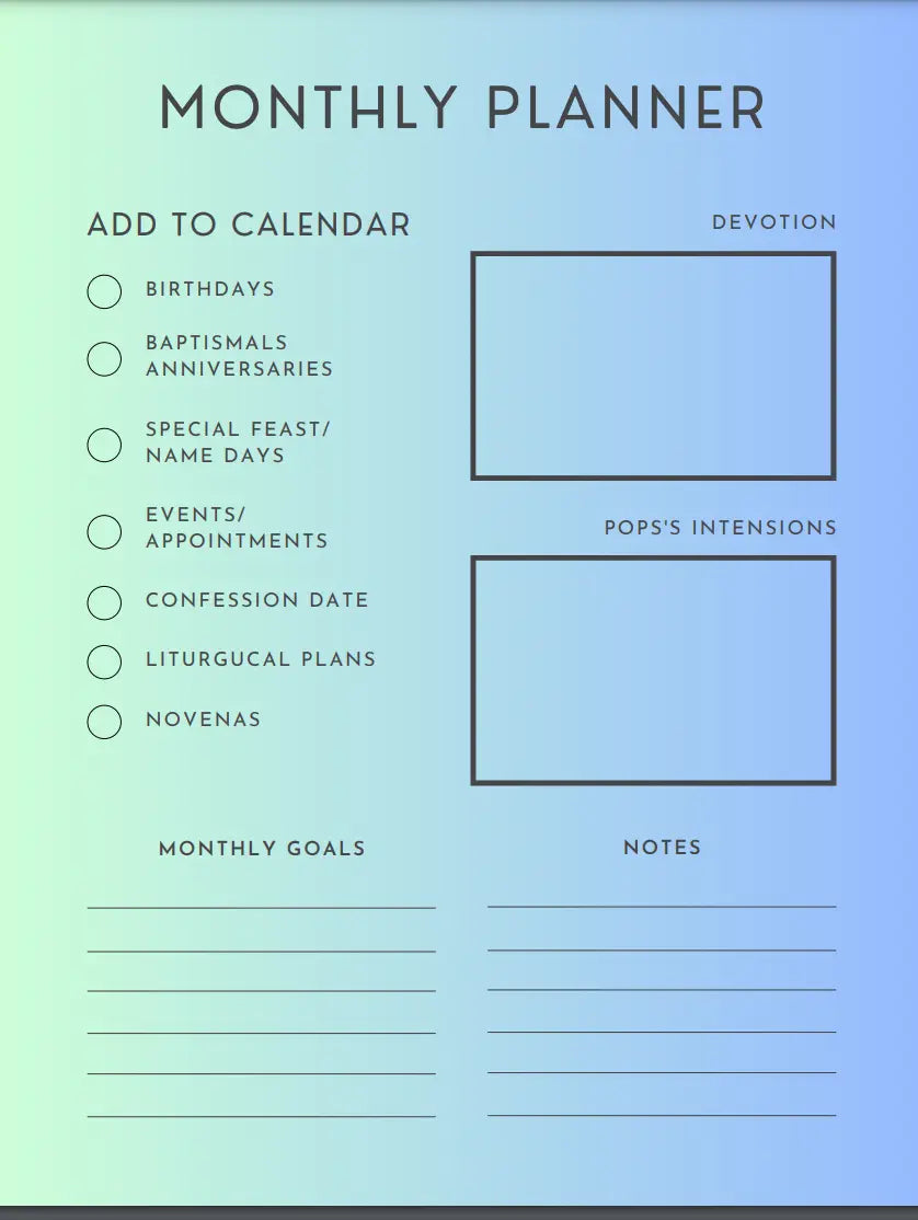 My Catholic Planner Life Craft Plannerz