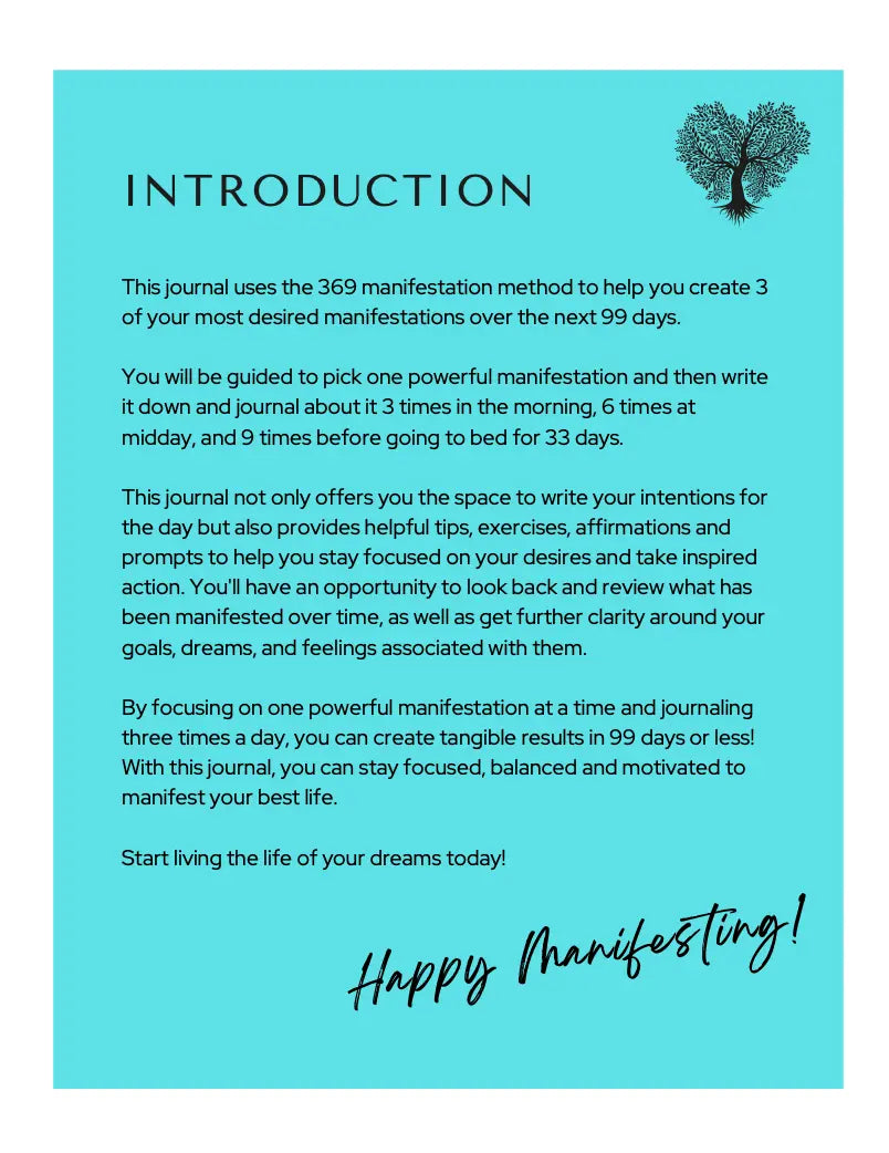 The 369 Guided Manifestation Journal Life Craft Plannerz