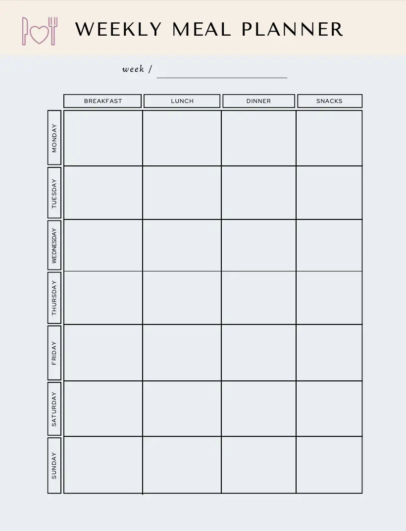 Weekly Eat Healthy Be Healthy Meal & Grocery Planner Product vendor