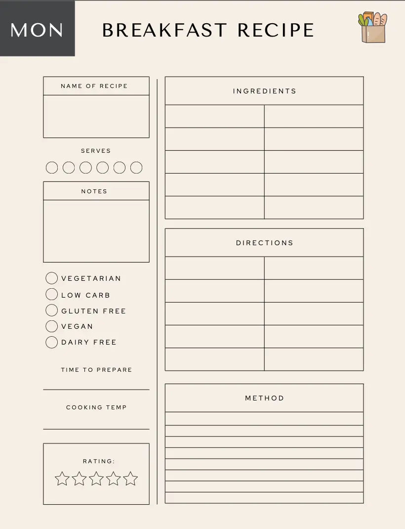 Weekly Eat Healthy Be Healthy Meal & Grocery Planner Product vendor